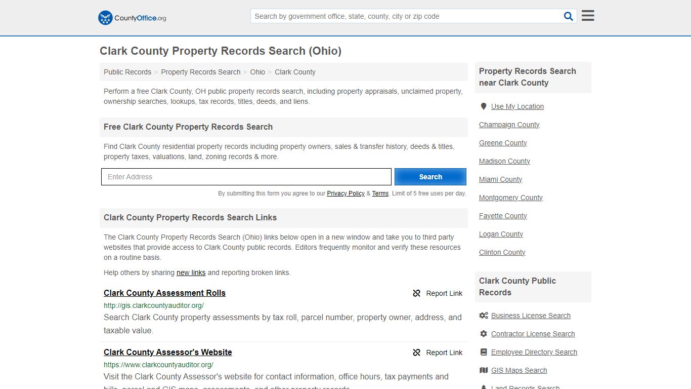 Clark County Property Records Search (Ohio) - County Office